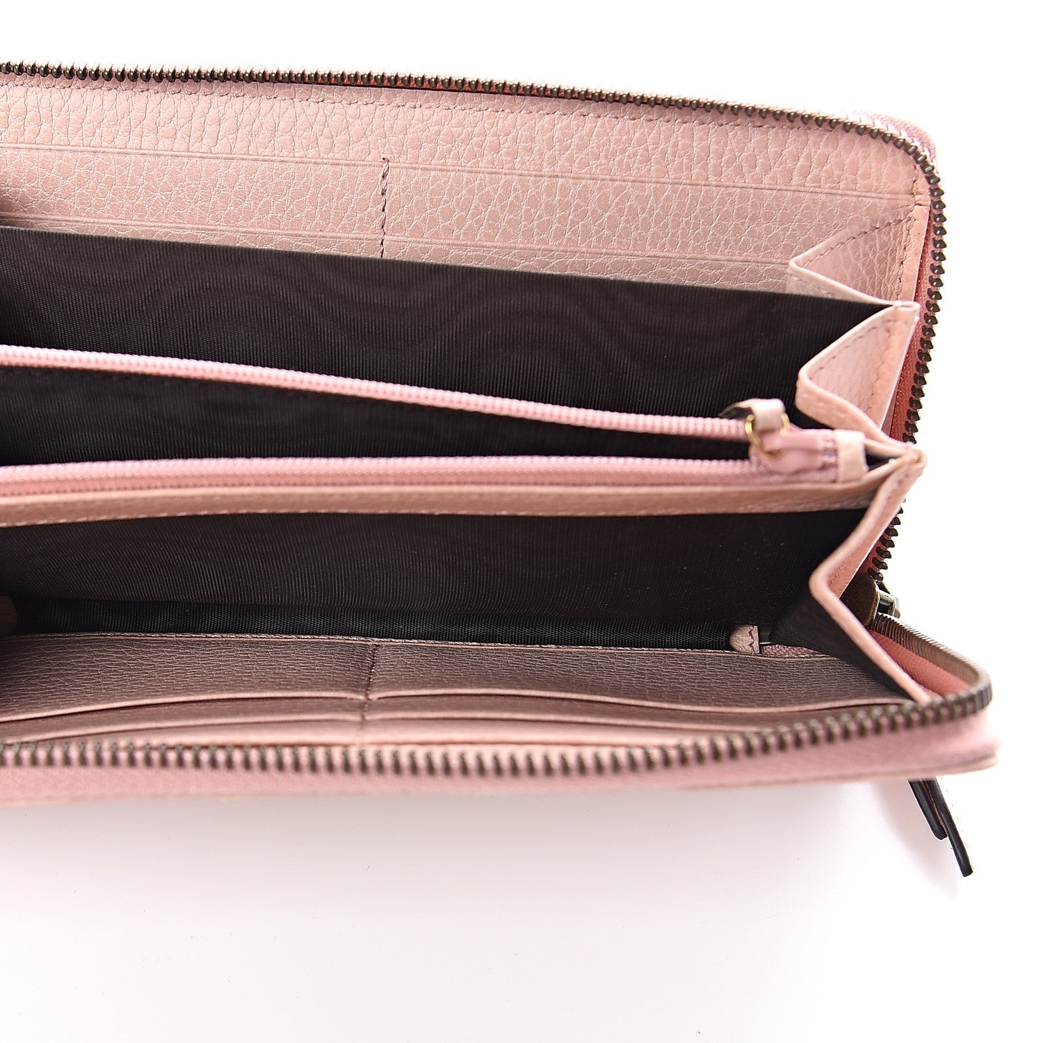 Gucci Calfskin Butterfly Farfalla Zip Around Wallet Perfect Pink 4 of 5