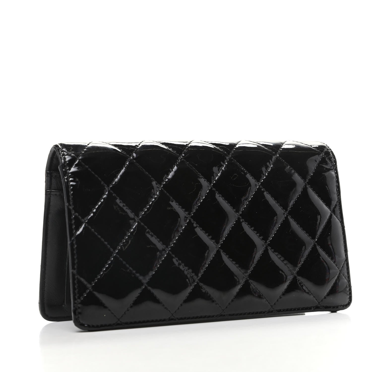 Chanel Patent Quilted Brilliant Yen Wallet Black 3 of 9