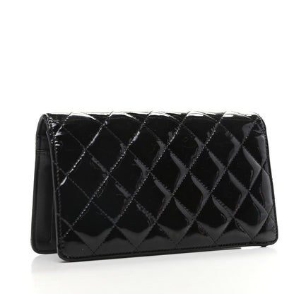 Chanel Patent Quilted Brilliant Yen Wallet Black 3 of 9
