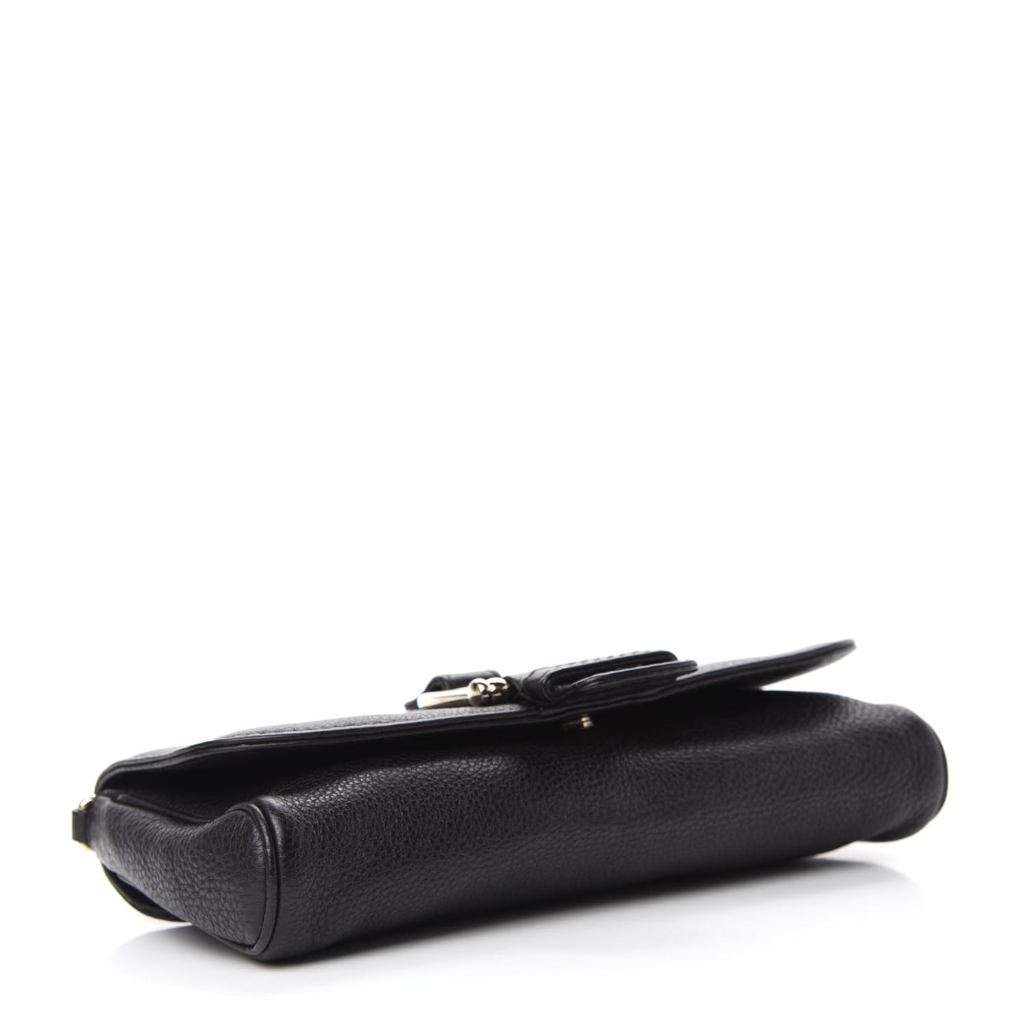 Calfskin Greenwich Chain Clutch Black