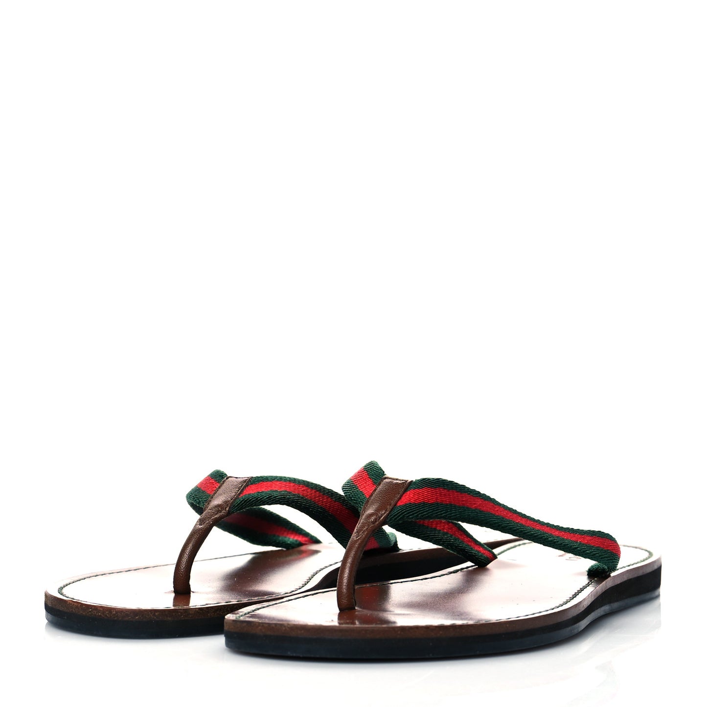 Nylon Calfskin Web Womens Thong Sandals 37 Green Red