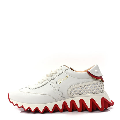 Christian Louboutin Calfskin Neoprene Womens Loubishark Sneakers 39 White 1 of 9
