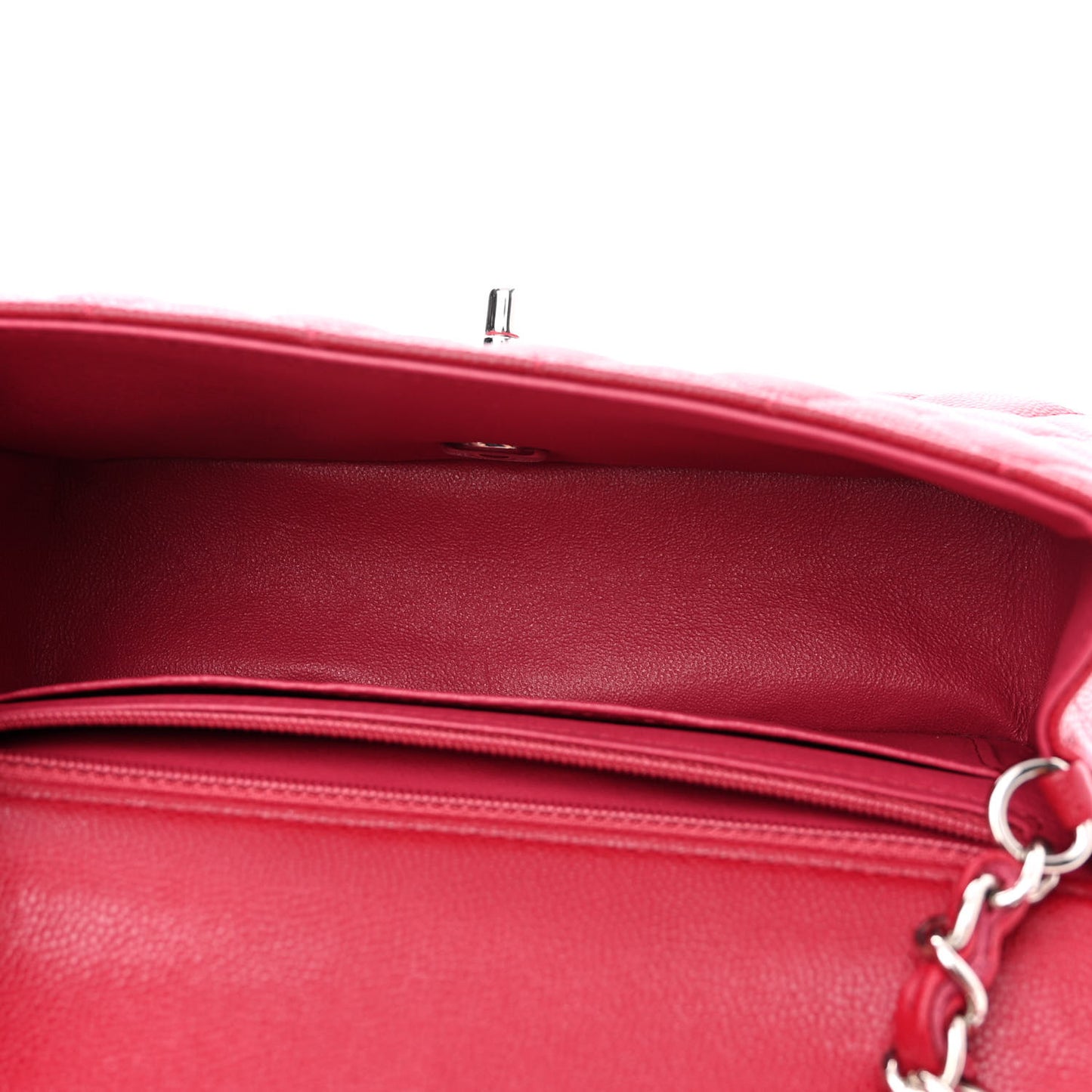 Caviar Quilted Mini Rectangular Flap Red