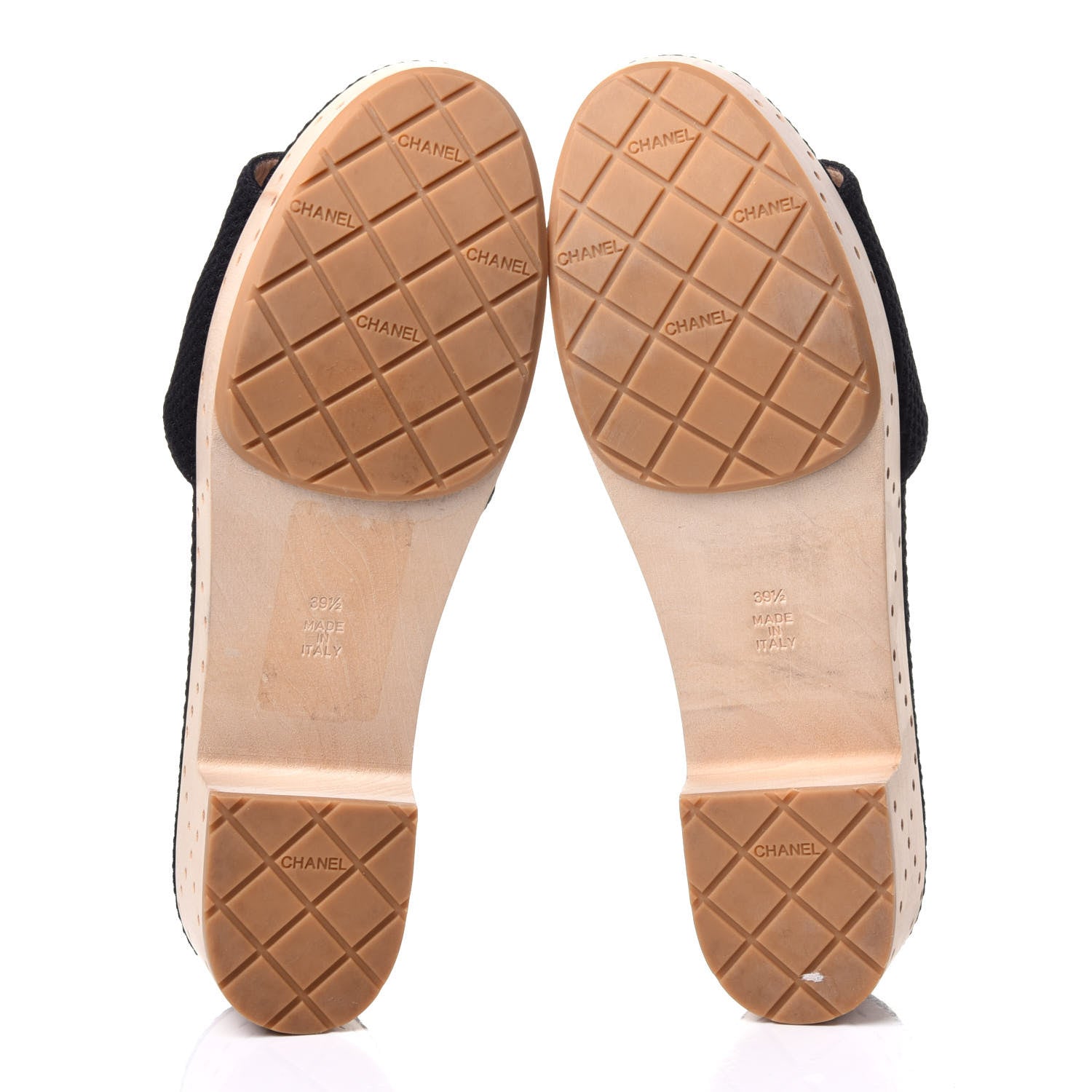 Chanel Wood Mesh CC Mules 39.5 Black 7 of 10