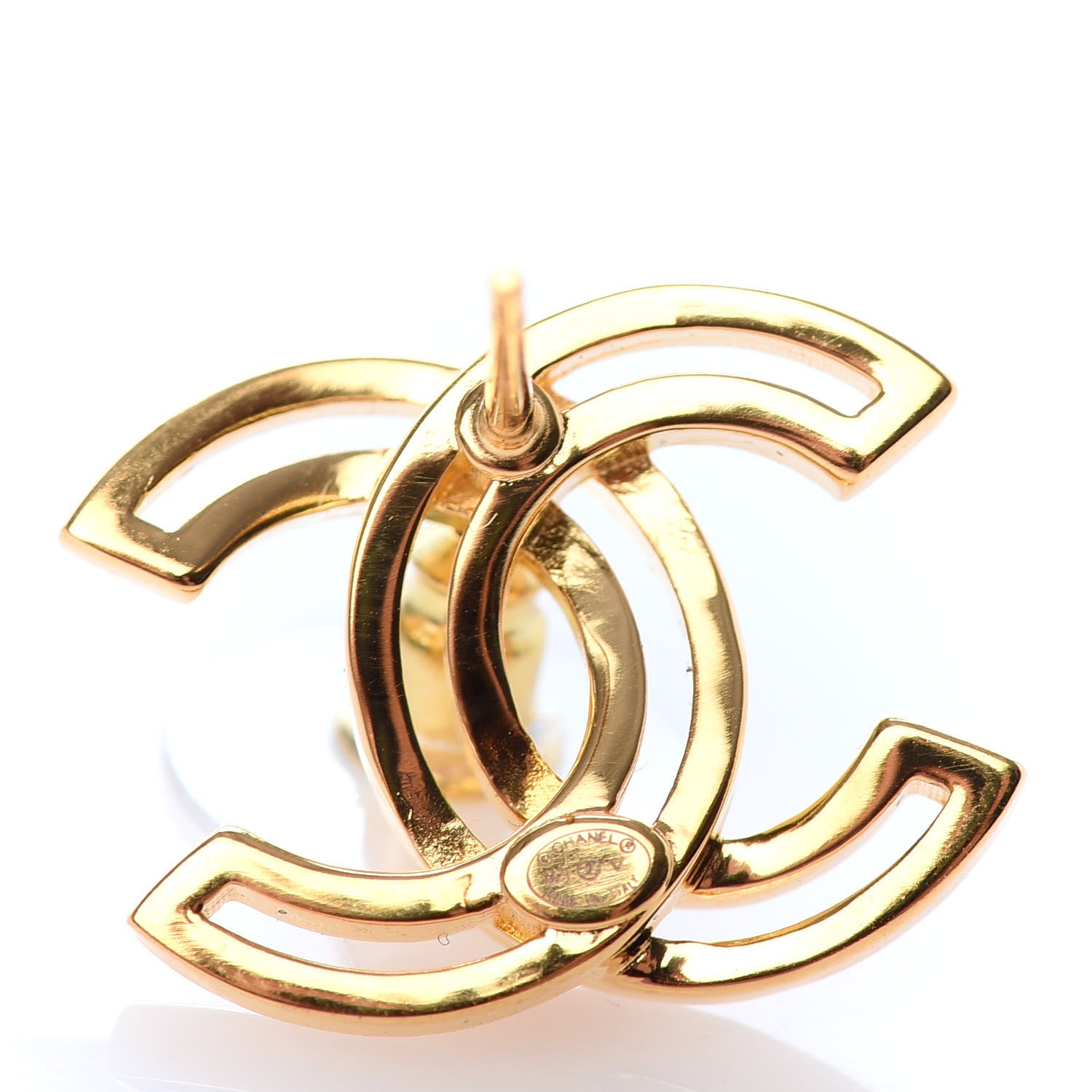 Chanel Metal Obazine CC Earrings Gold 4 of 4