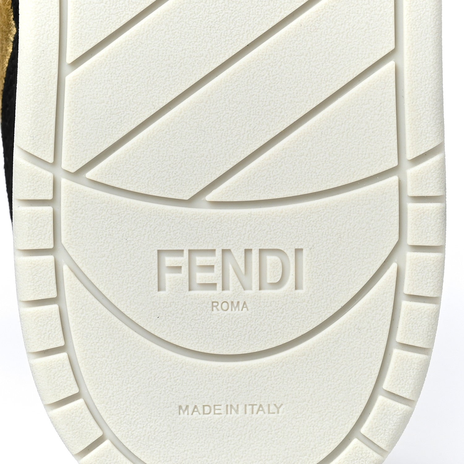 Fendi Grained Calfskin Mens Fendi Match Low Top Sneakers 8 White Black Gold 6 of 8