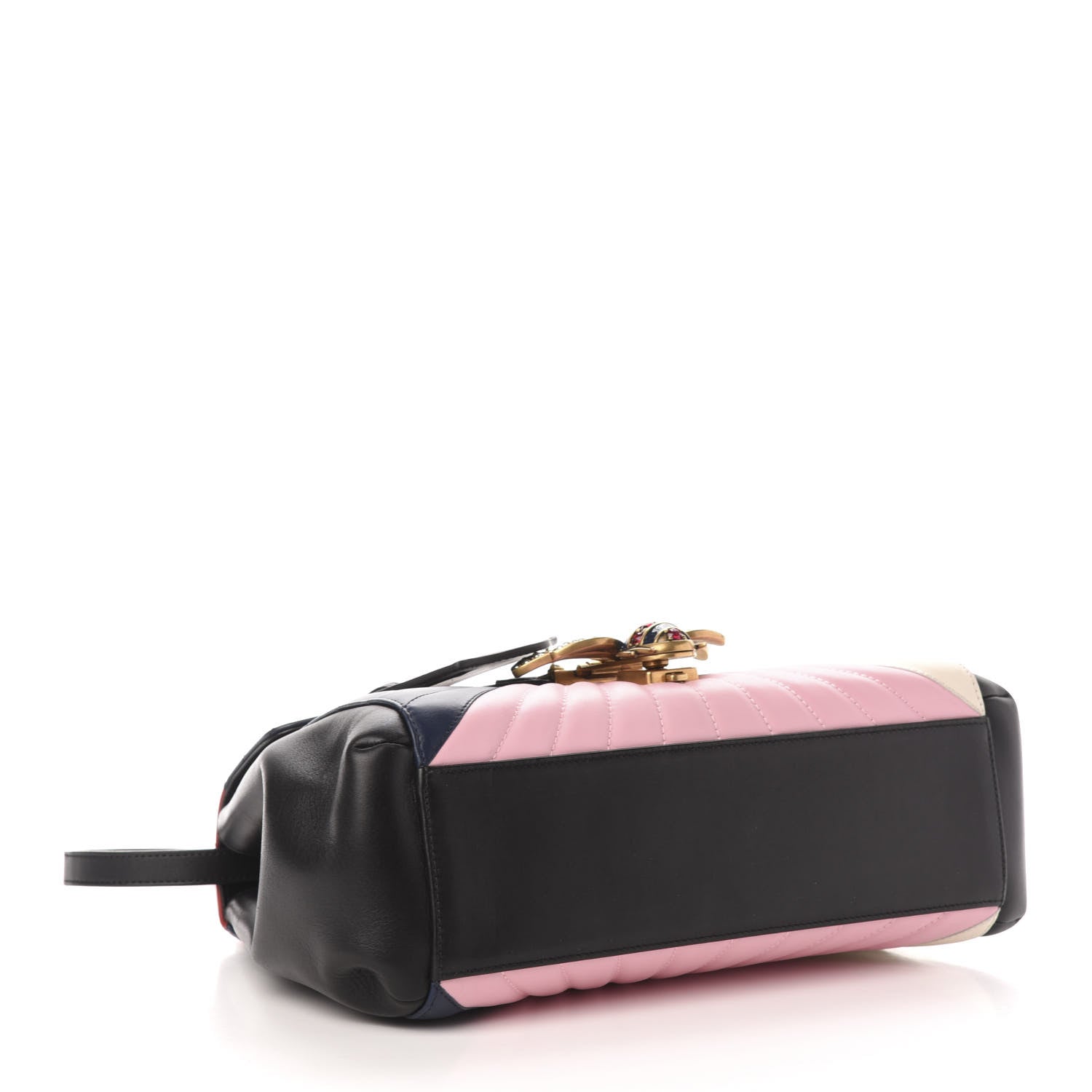 Gucci Calfskin Bamboo Trapuntata Queen Margaret Top Handle Bag Blue Agata Hibiscus Red Mystic White Sugar Pink 5 of 11