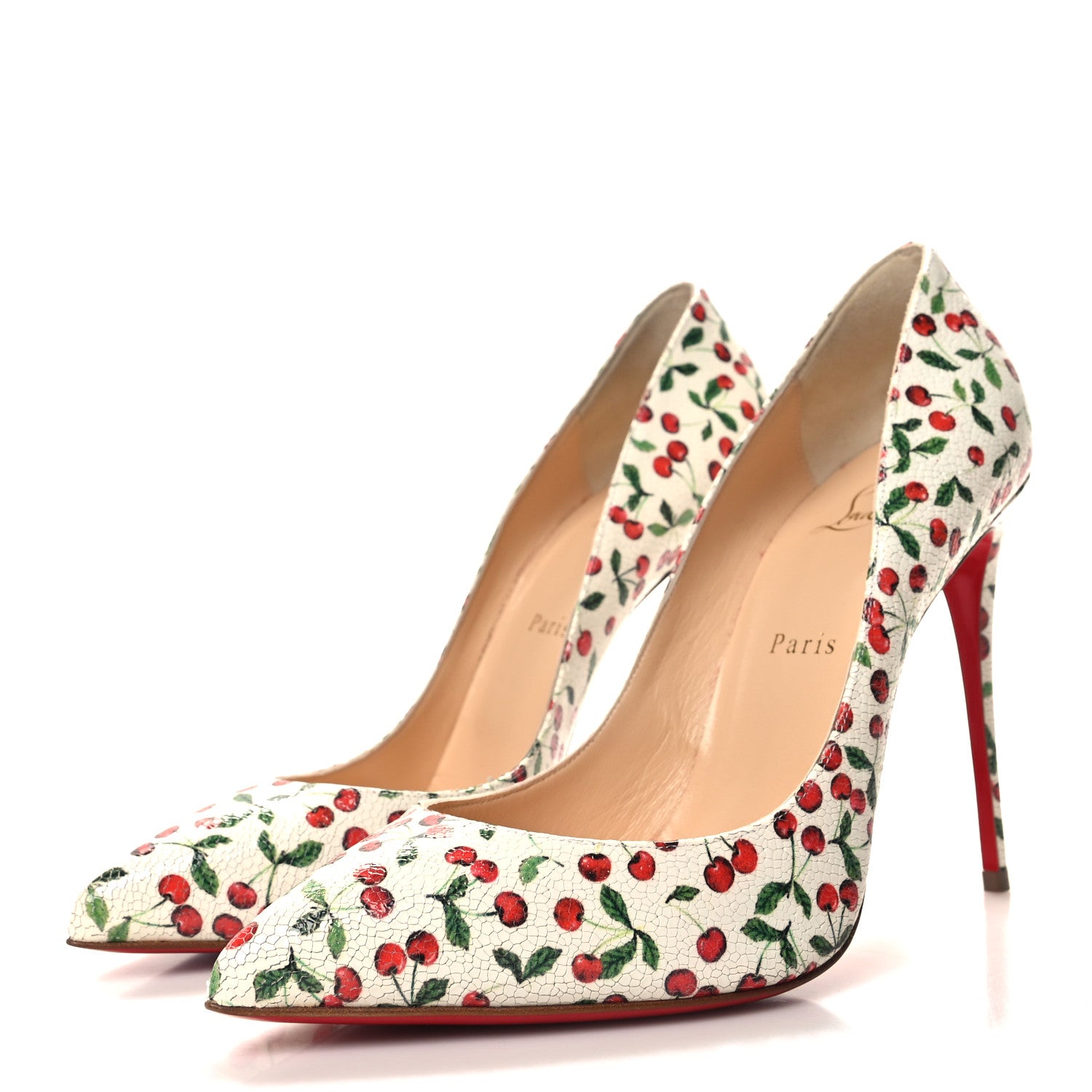 Christian Louboutin Calf Caviar Cerise Pigalle Follies 100 Pumps 40.5 Latte 3 of 8