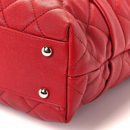 Chanel Caviar Quilted Rolled Up Tote Red 9 of 10