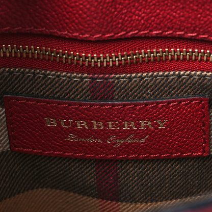 Burberry Soft Grain Calfskin Small Buckle Tote Parade Red 5 of 10