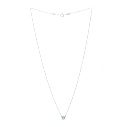Tiffany Sterling Silver Aquamarine .13ct Elsa Peretti Color by the Yard Pendant Necklace 3 of 7