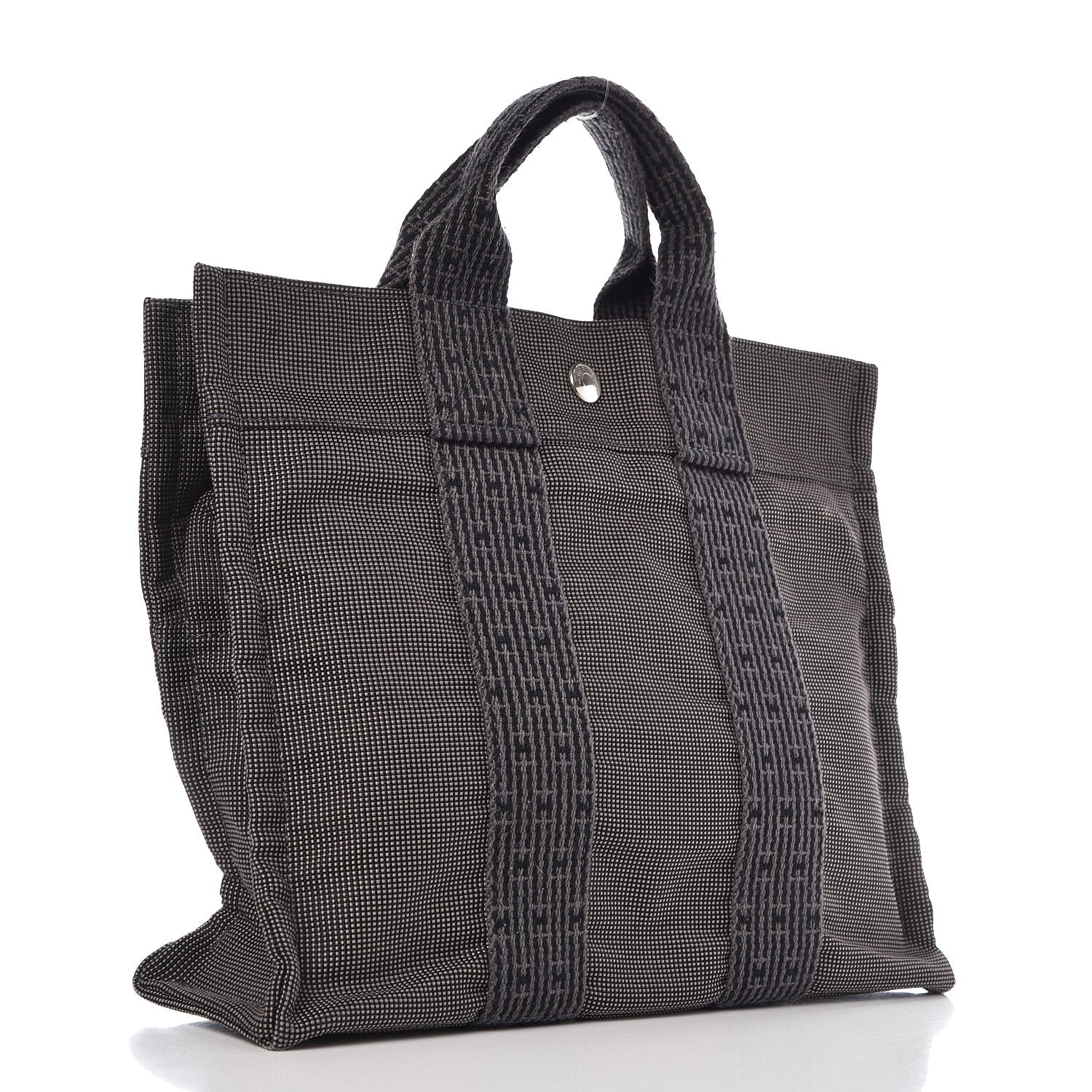 Hermes Canvas Herline PM Tote Grey 4 of 8