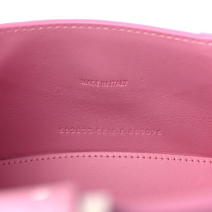 Balenciaga Shiny Calfskin Crocodile Embossed Hourglass Top Handle Bag XS Pink 7 of 12