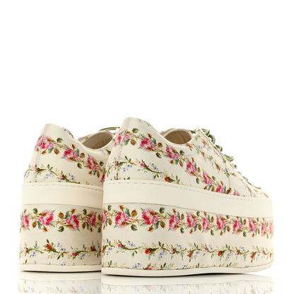 Gucci Canvas Floral Platform Sneakers 38 Ivory 5 of 9