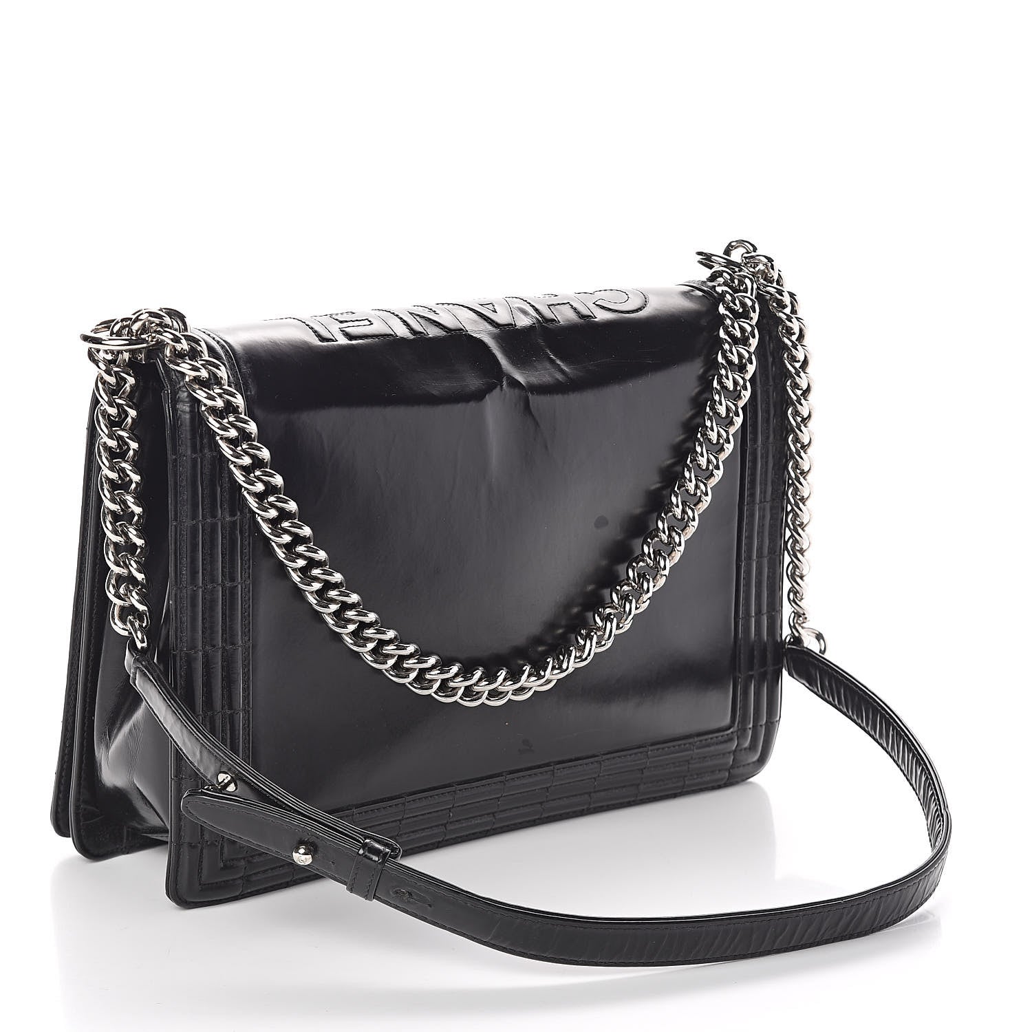 Chanel Glazed Calfskin Large Boy Flap Black 3 of 13
