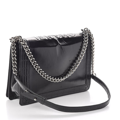 Chanel Glazed Calfskin Large Boy Flap Black 3 of 13