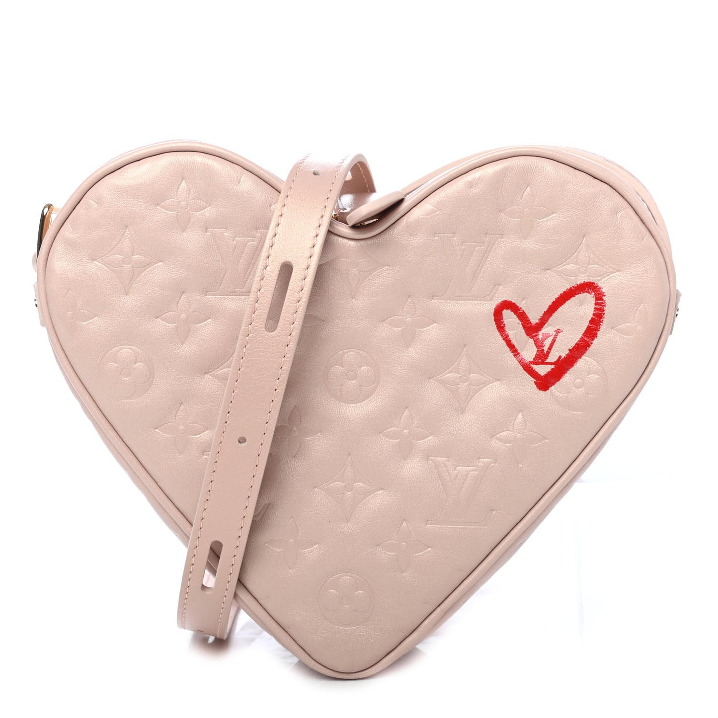 Lambskin Embossed Monogram Fall In Love Sac Coeur Light Pink