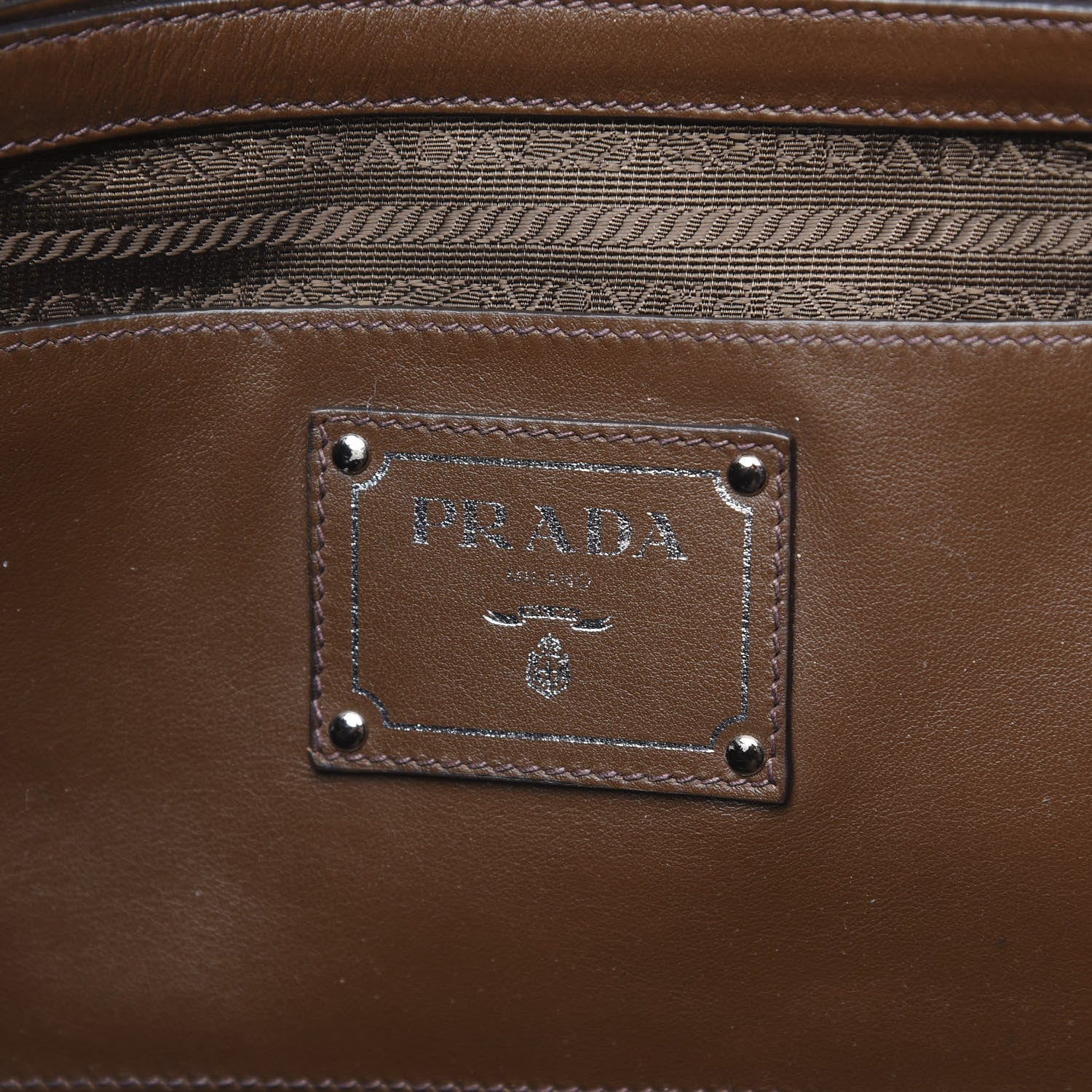 Prada Soft Calf Shopping Tote Palissandro 6 of 10