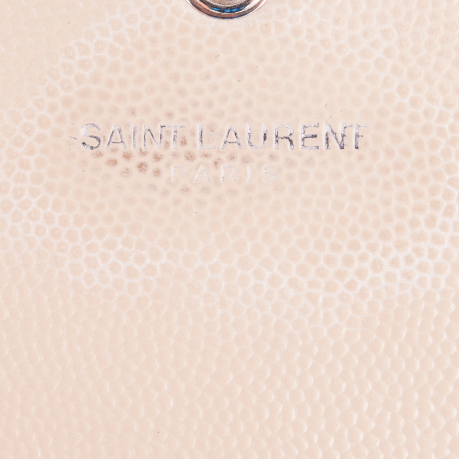 Saint Laurent Grain De Poudre Matelasse Chevron Monogram Envelope Chain Wallet Nude Powder 6 of 7