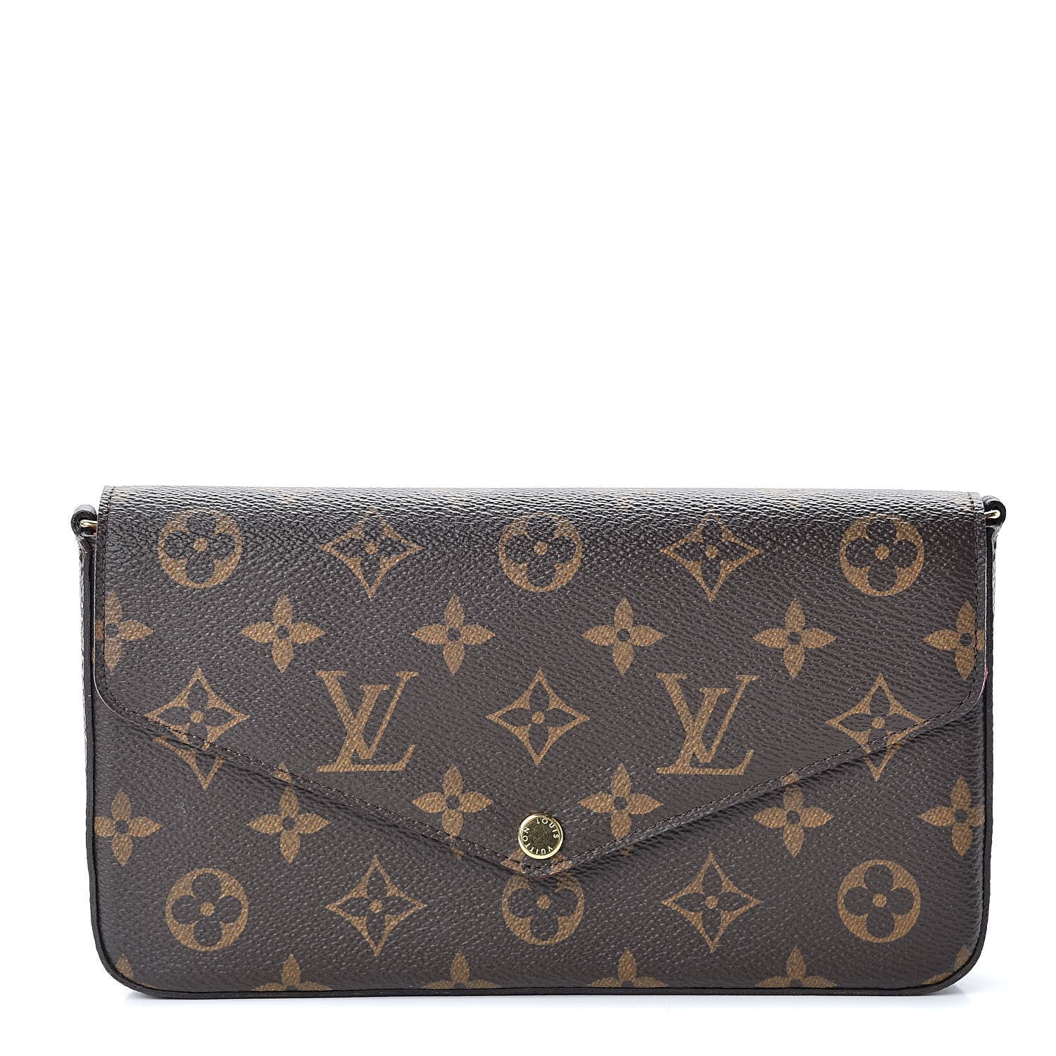 Louis Vuitton Monogram Pochette Felicie Chain Wallet Fuchsia 1 of 13