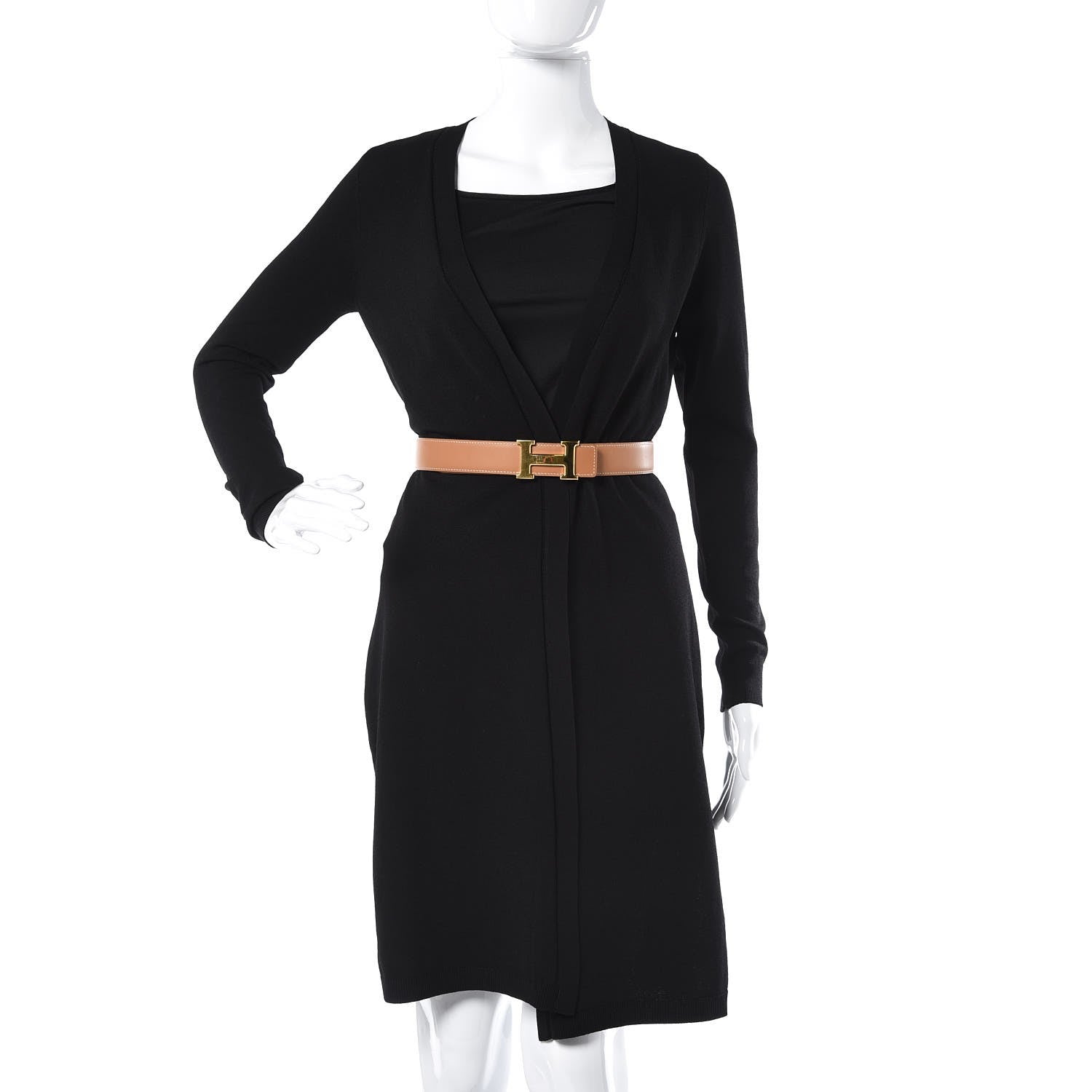 Hermes Box Chamonix 32mm H Belt 75 Black Gold 2 of 9