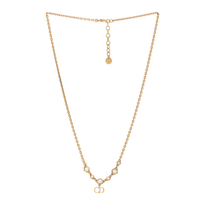 Christian Dior Metal Crystal Clair D Lune Necklace Gold Blue 2 of 5