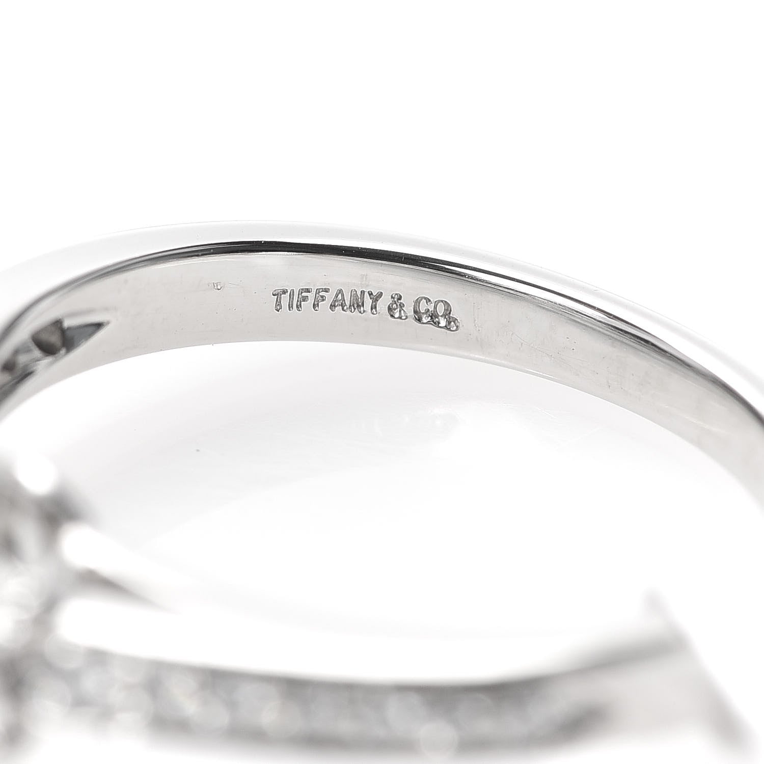 Tiffany Platinum Diamond .64ct Flora Ring 53 6.25 6 of 7