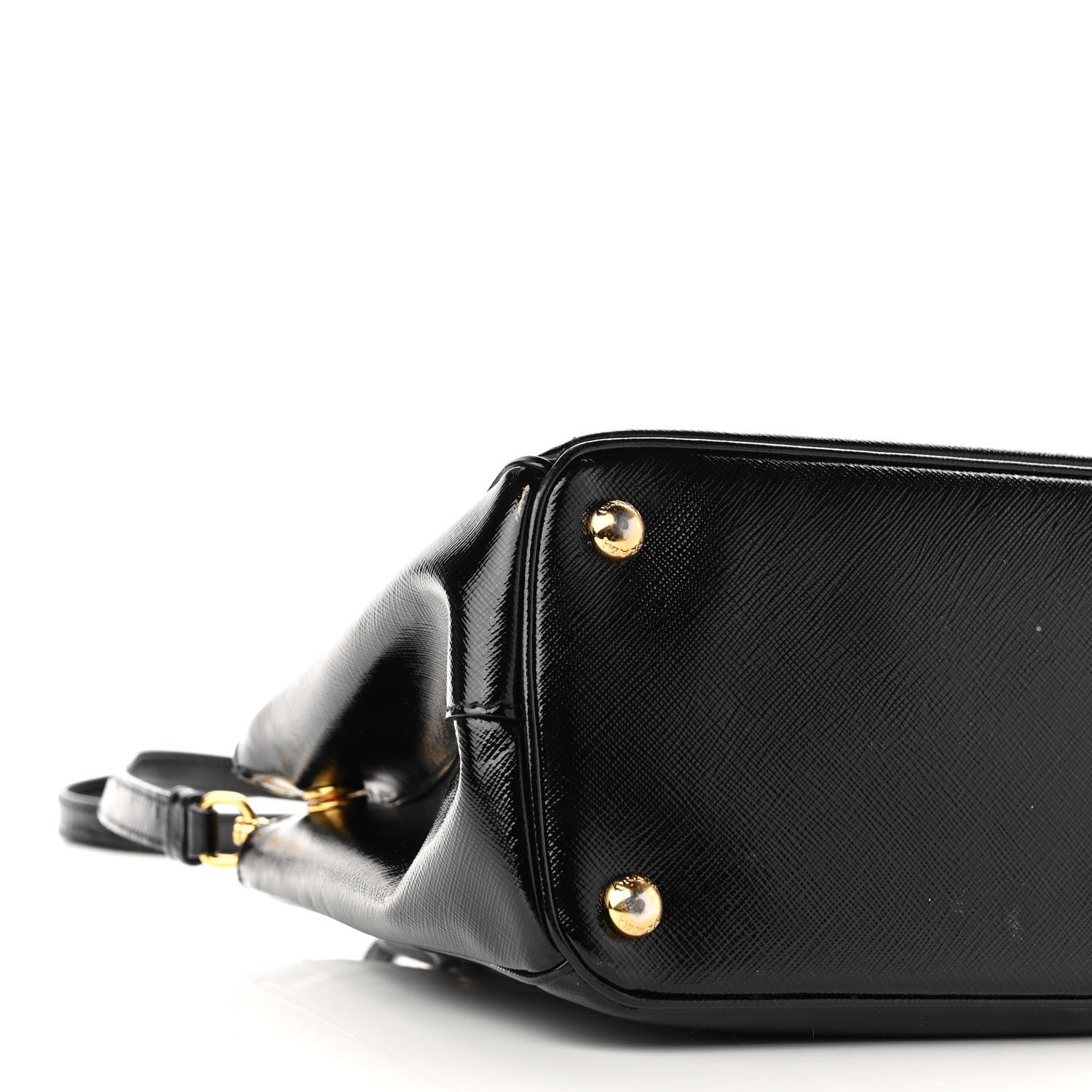 Prada Saffiano Vernice Small Galleria Double Zip Tote Black 8 of 12