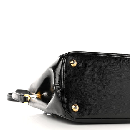 Prada Saffiano Vernice Small Galleria Double Zip Tote Black 8 of 12