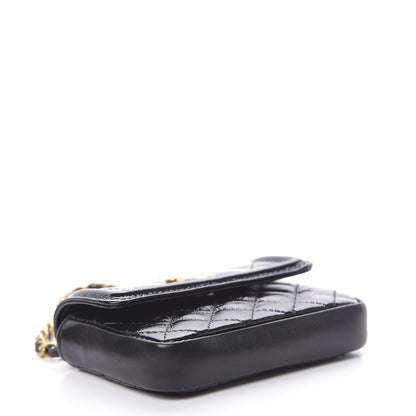 Chanel Shiny Aged Calfskin Quilted Waist Belt Bag Black 6 of 14