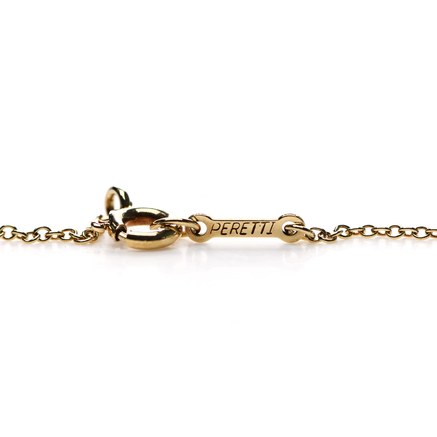 18K Yellow Gold Diamond Elsa Peretti Bean Pendant Necklace