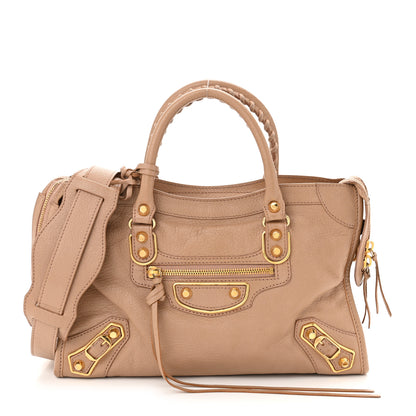 Balenciaga Chevre Gold Metallic Edge Hardware S City Rose Des Sables 1 of 11