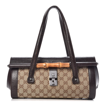 Gucci Monogram Bamboo Bullet Bag Dark Brown 1 of 19