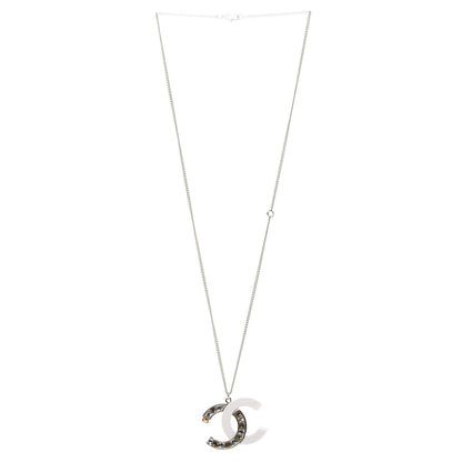 Chanel Resin Crystal Baguette CC Necklace Gold White 3 of 6
