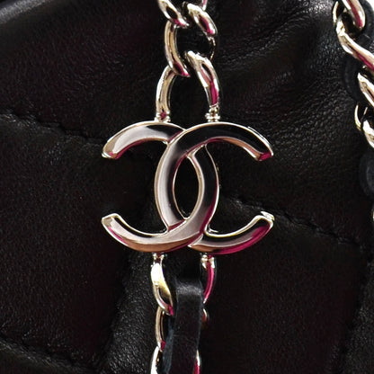 Chanel Lambskin Quilted Camellia Wristlet Black 5 of 8