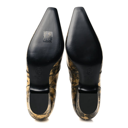Chanel Laminated Goatskin Lace Up Oxford 38 Gold 5 of 9