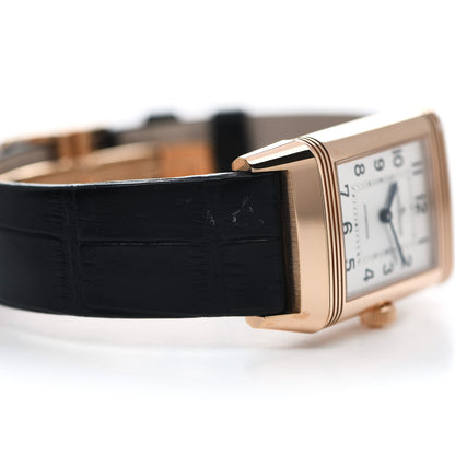 Jaeger-LeCoultre 18K Rose Gold Alligator Diamond 24.4mm Reverso Classic Duetto Manual Winding Watch Q2572420 8 of 10