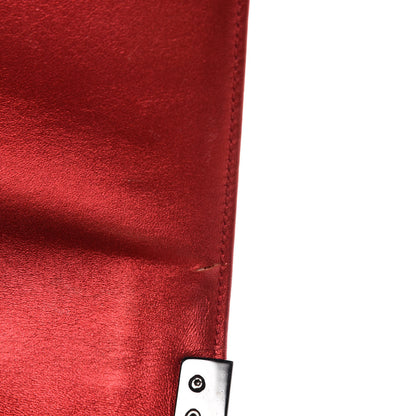 Chanel Metallic Patent Calfskin Quilted Medium Boy Flap Red 16 of 20