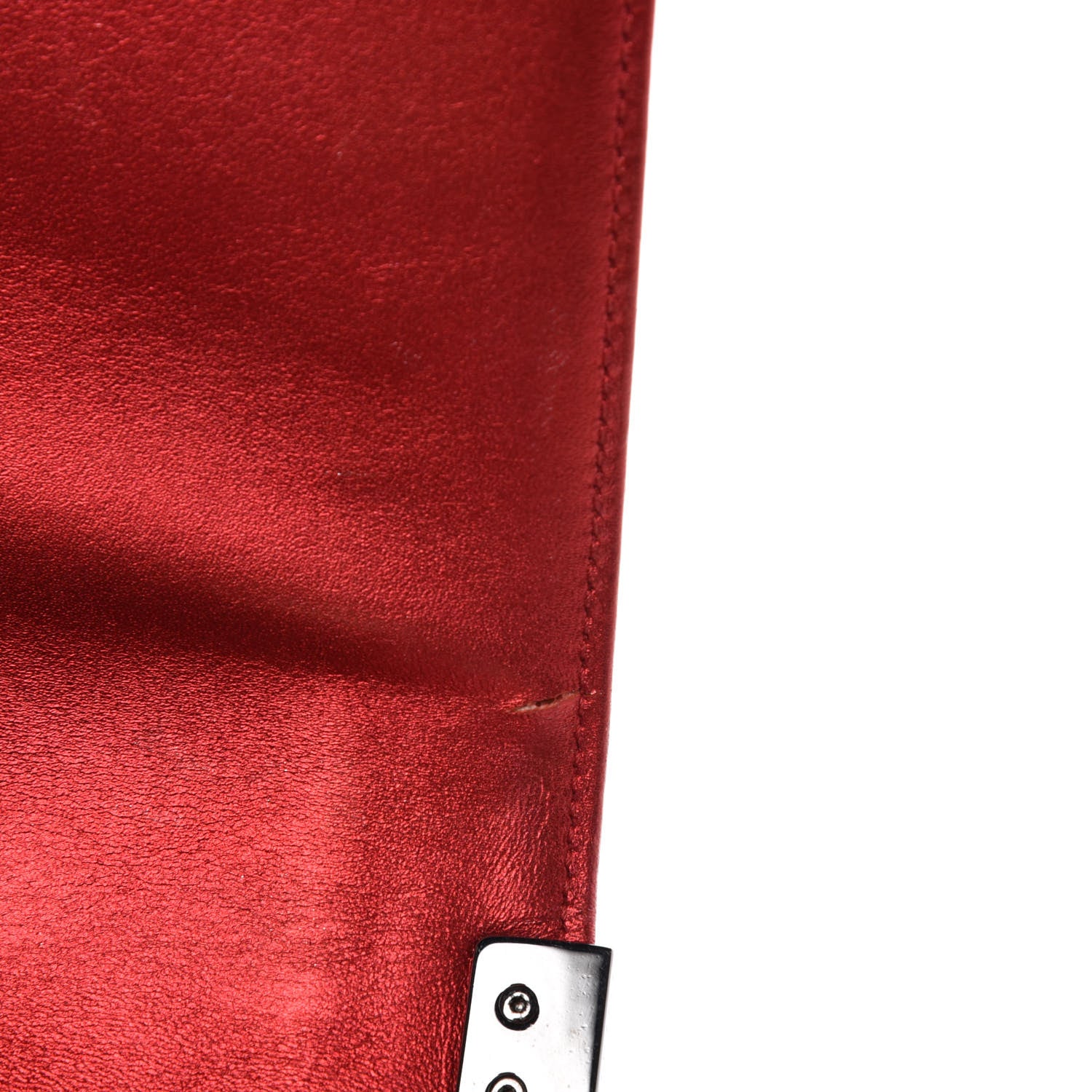 Chanel Metallic Patent Calfskin Quilted Medium Boy Flap Red 16 of 20