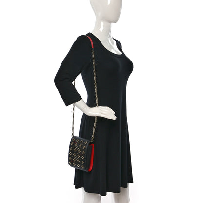 Christian Louboutin Calfskin Spikes Loubinthesky Paloma Crossbody Phone Case Black Multicolor 2 of 8