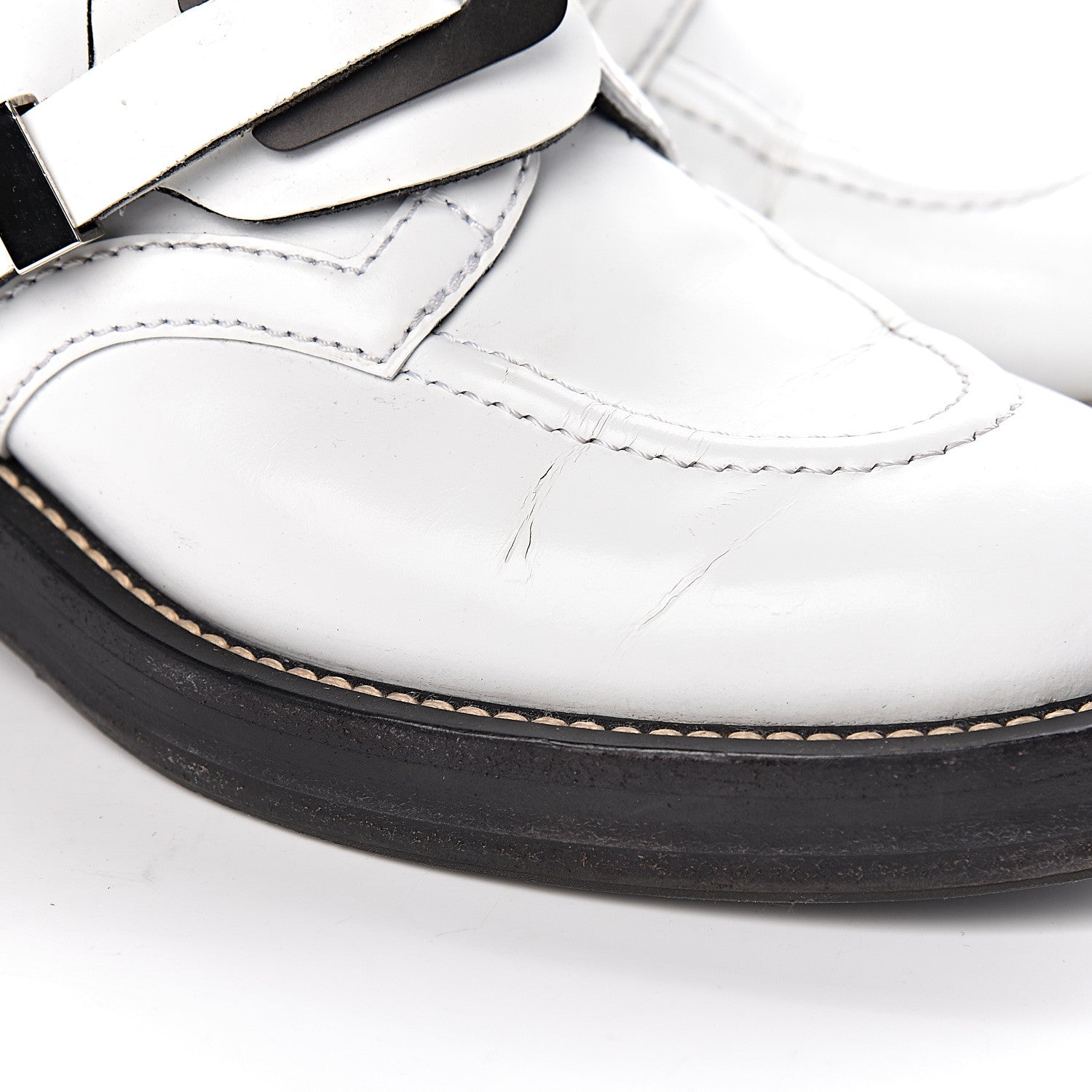 Balenciaga Brushed Calfskin Ceinture Ankle Boots 39 White 11 of 21