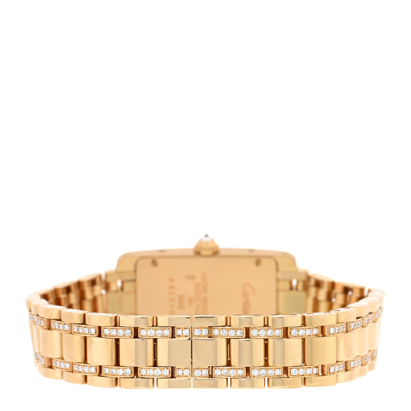 18K Yellow Gold Diamond 19mm Tank Americaine Quartz Watch