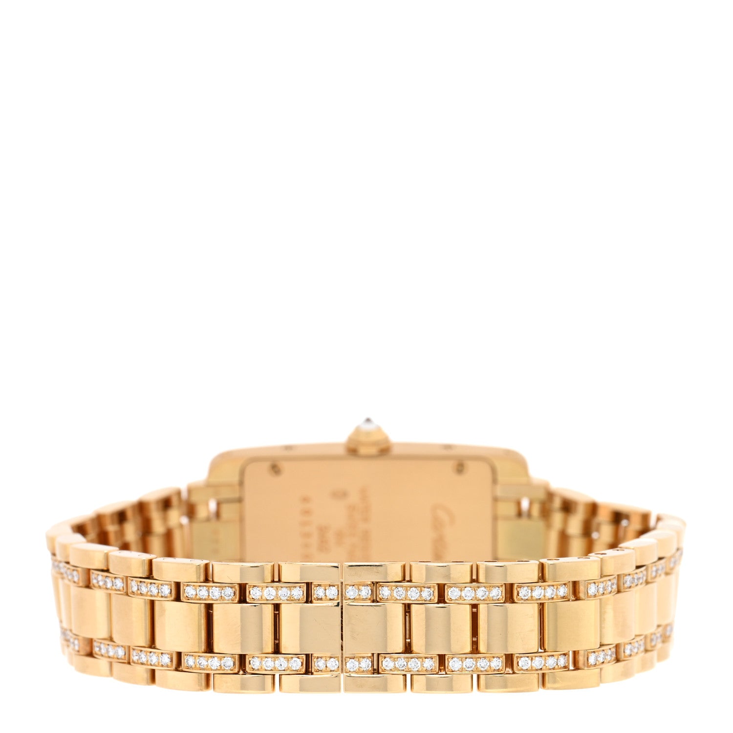 Cartier 18K Yellow Gold Diamond 19mm Tank Americaine Quartz Watch 3 of 4
