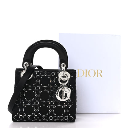 Christian Dior Satin Crystal Cannage Mini Lady Dior Black 9 of 9