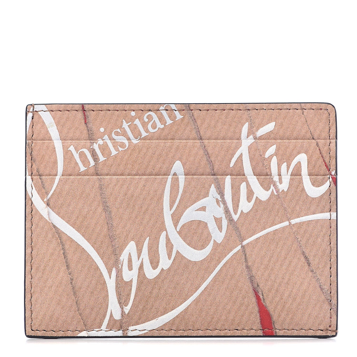 Christian Louboutin Calfskin Kios Kraft Print Card Holder Kraft 1 of 6