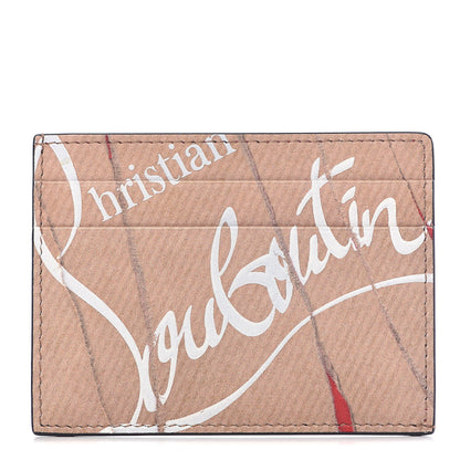 Christian Louboutin Calfskin Kios Kraft Print Card Holder Kraft 1 of 6