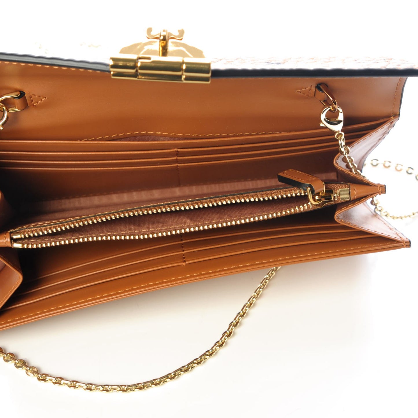 Visetos Large Patricia Wallet On Chain Cognac