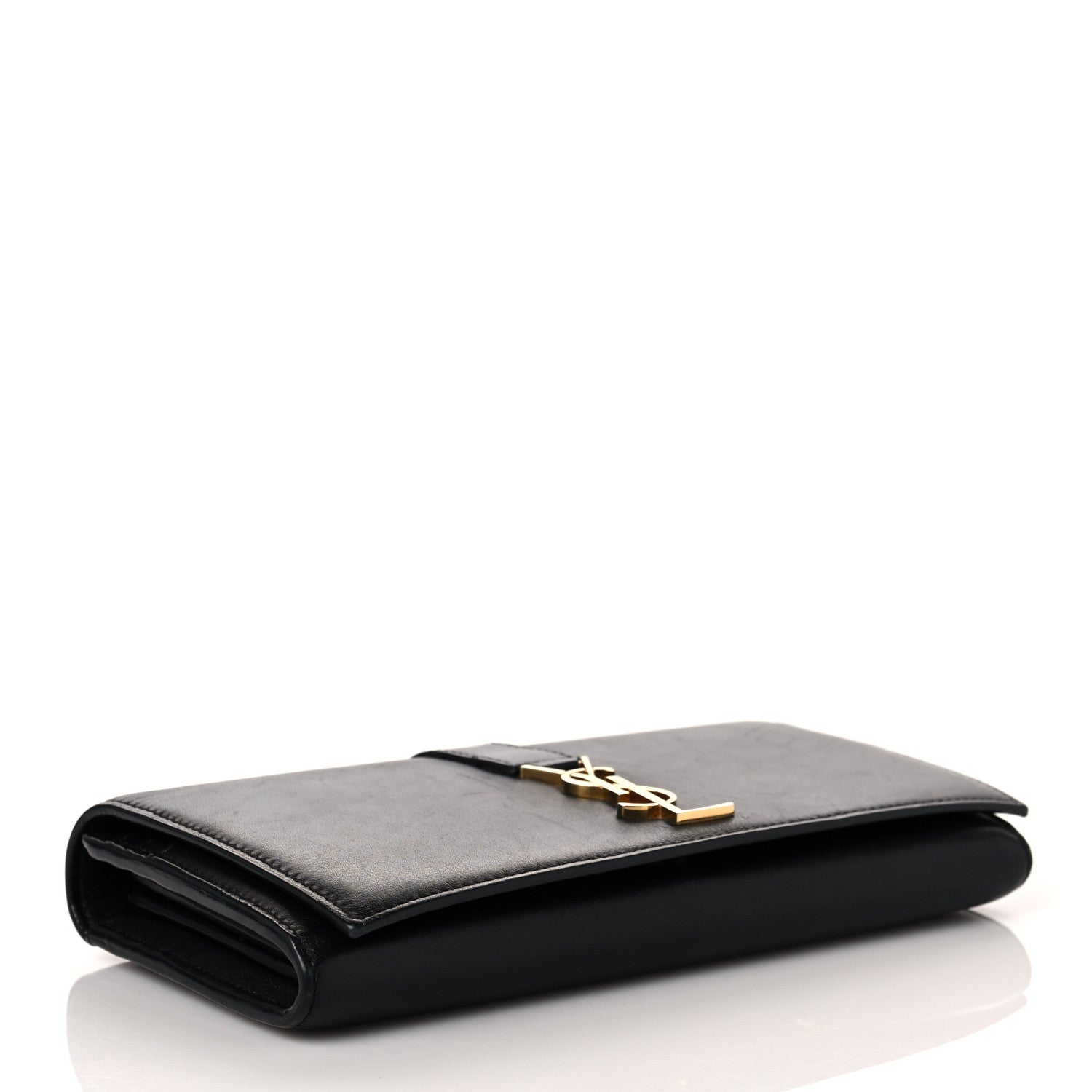 Saint Laurent Calfskin Monogram Large Flap Wallet Black 4 of 11