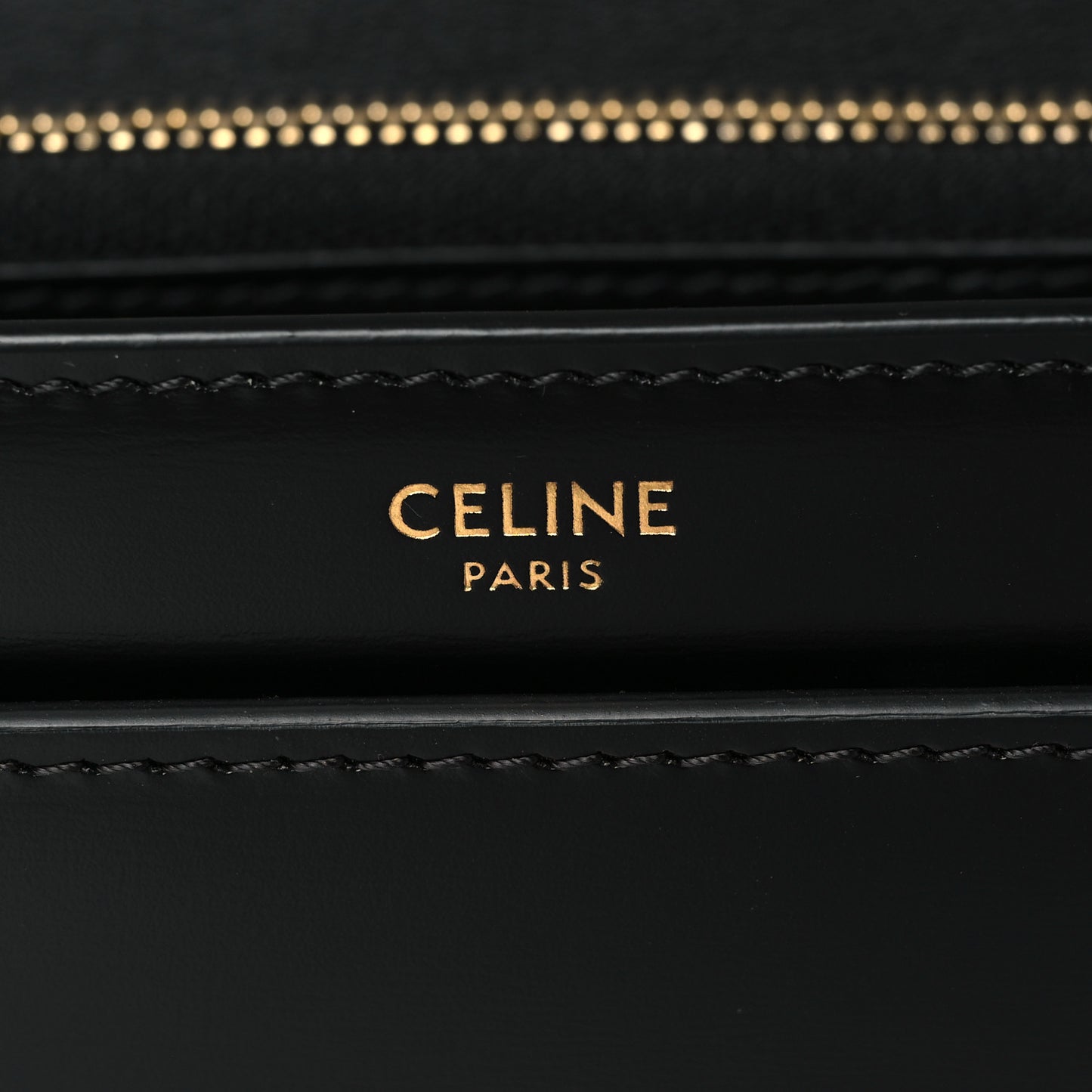 Shiny Calfskin Triomphe Chain Bag Black