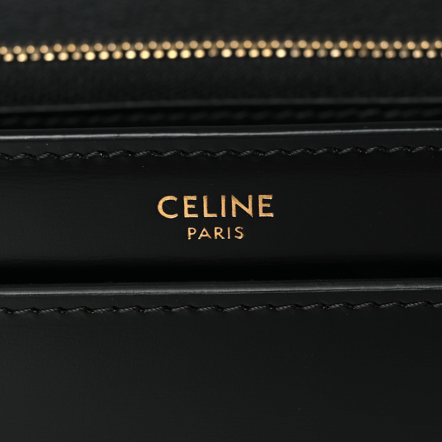 Celine Shiny Calfskin Triomphe Chain Bag Black 6 of 10
